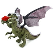 Dino Kingdom Three Headed Dragon Battery Operated Walking Toy Dinosaur Figure w Realistic Movement, Lights and Sounds... by Velocity Toys