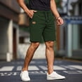 thumbnail image 2 of LTTVQM Mens Casual Shorts Cotton Drawstring 2026 Trendy Summer Beach Stretch Twill Chino Work Golf Shorts Dark Green M, 2 of 9