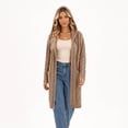 thumbnail image 5 of Brqkzdu Womens Long Cardigan Sweaters Hooded Open Front Oversized Ribbed Knit Cardigan Fall Loose Comfy Sweater Cardigan, 5 of 8
