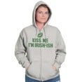 thumbnail image 3 of Funny St Patricks Kiss Me Not Irish Zip Hoodie Sweatshirt Women Brisco Brands M, 3 of 6