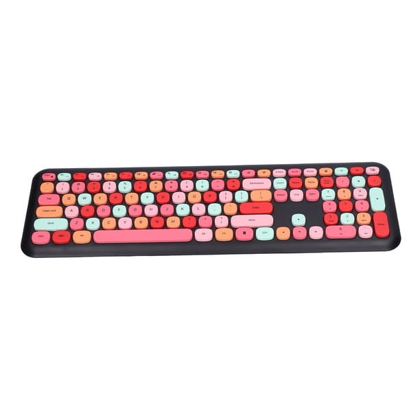 2.4G Combo De Teclado Y Mouse Inalámbrico, 110 Teclas Diseño Retro Ergonómico De Tamaño Completo, Teclas Silenciosas De Silencio, Plug & Play Para
