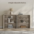 thumbnail image 3 of SICOTAS 66.3"W Large Kitchen Sideboard Buffet Cabinet with 4 Fluted Doors & Adjustable Shelves, Oversized Console Cabinet with Storage for Living Room, Coffee Bar Station for Dining Room, Light Grey, 3 of 10