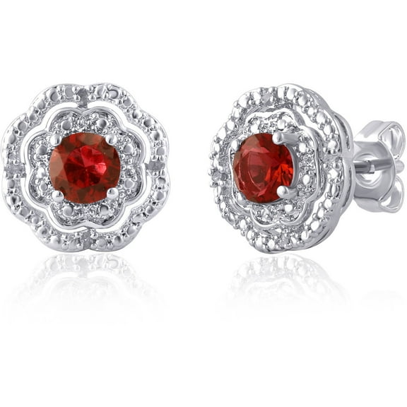 Created Ruby And Diamond Accent Silver T