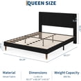 thumbnail image 2 of Queen Size Bed Frame, Upholstered Platform Bed w/Fabric Headboard,Vertical Stripe Design Bed Frame w/ Wooden Slats Support,Non-Slip and Noise-Free,No Box Spring Needed, Easy Assembly, 2 of 7