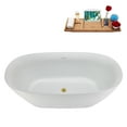 thumbnail image 2 of 67" Streamline N4620BGL Soaking Freestanding Tub and Tray With Internal Drain in Brushed Gold, 2 of 10