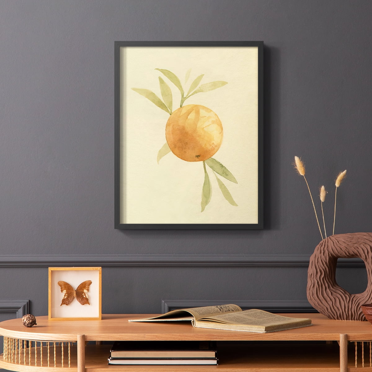 Dappled Oranges I Framed Print in Black Solid Wood Framed Print No Nail Hanging