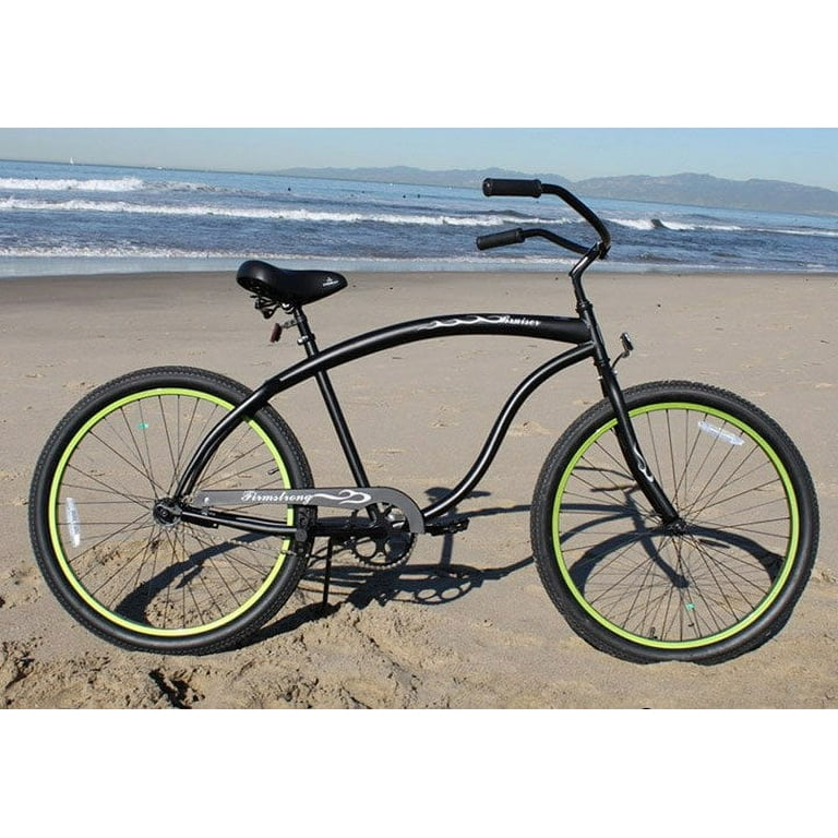 Firmstrong Comfort Bicycle Bruiser Perfect Fit for Adults Big Person 26 Men s Single Speed Matte Black Green Walmart