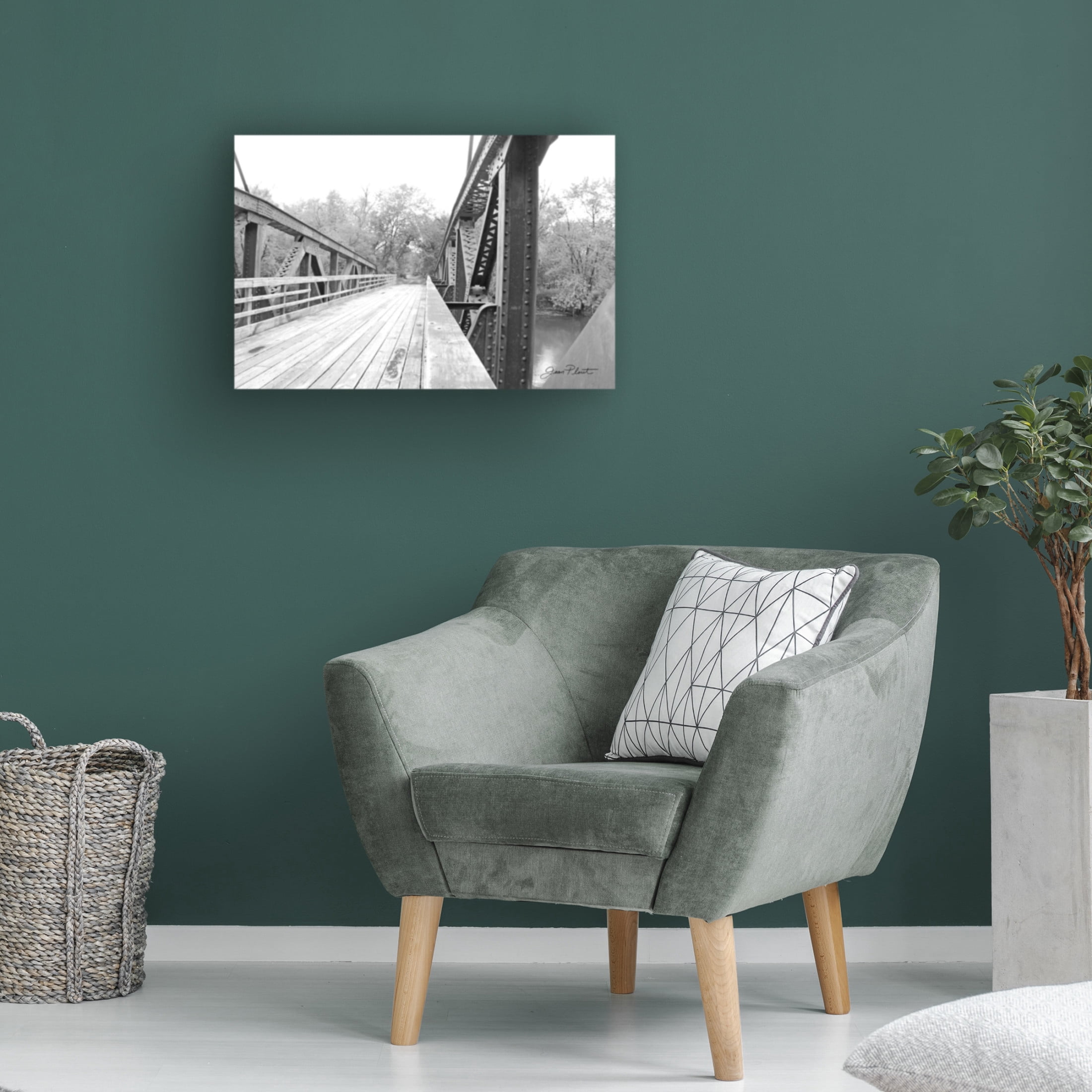 Canvas Wall Art - Jean Plout 'Old Bridge B' Wall Art for Living Room, Bedroom, or Office Décor by Trademark Fine Art - 32 x 22 Inches