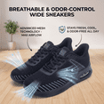 thumbnail image 4 of REABO Women's Wide Toe Box Walking Shoes Sneakers with Arch Support,Black/Gray, Size 6, 4 of 9