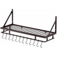 thumbnail image 7 of 30-Inch Oiled Bronze Pot Rack, Wall Mounted Hanging Pot and Pan Organizer with 12 Sturdy Hooks, Kitchen Wall Hanger Shelves Farmhouse Style, KUR215S75A-OB, 7 of 7