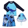 thumbnail image 1 of Akiihool Matching Swimsuits for Kids Boys Swim Set Rash Guard Swimsuits Set for Boy Long Sleeve Bathing Suits with Liner Swim Trunks Swimwear (Mint Green,5-6 Years), 1 of 4