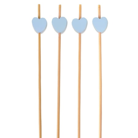 

BambooMN - Decorative Blue Heart Bamboo Food & Drink Picks Skewers - 4.7 (12cm) - 1 000pcs