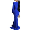 thumbnail image 5 of Vestido largo sexy con cuello en V y hombros descubiertos para fiesta y cóctel, vestido de noche de sirena a rayas, 5 of 5