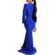 thumbnail image 5 of Vestido largo sexy con cuello en V y hombros descubiertos para fiesta y cóctel, vestido de noche de sirena a rayas, 5 of 5
