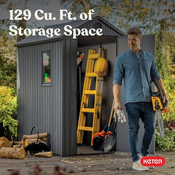 Keter Darwin Maintenance-Free Composite Outdoor Storage Shed, 81