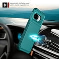 thumbnail image 6 of for Google Pixel 9A Case with Credit Card Holder, Magnetic Back Flip Case PU Leather Wallet Cover for Women Men, All-Round Shockproof Rugged Protective Phone Case for Google Pixel 9A, Green, 6 of 6
