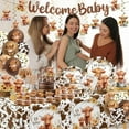 thumbnail image 2 of Highland Cow Baby Shower Decorations Farm Animals – Brown Cow Print Tableware, Serves 24, 219 – Home Decor, Kitchen, & Other, 2 of 7