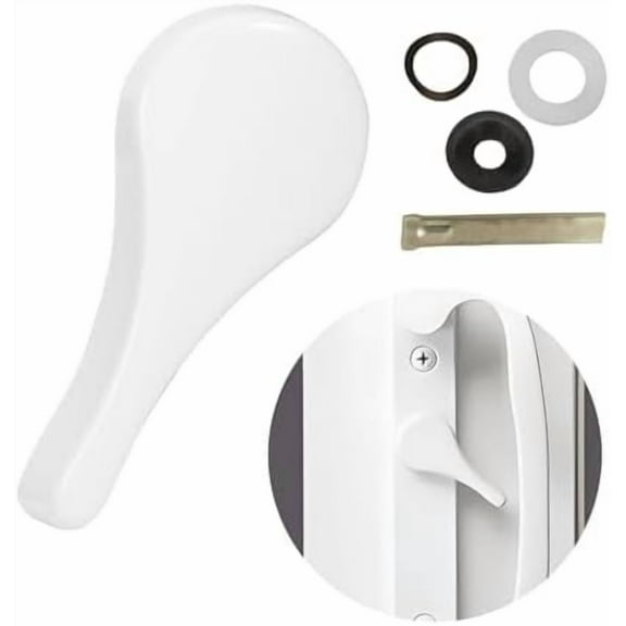 Metal Sliding Door Latch Lever, Replacement Parts for Jeld Wen Sliding Door Handle, 1-3/8 inch Pin, for  Door Parts Replacement, White