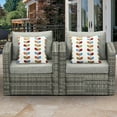 thumbnail image 2 of Outdoor Patio Single Sofa Chair, All-Weather Grey Wicker Armchair with Grey Non-slip Cushions,Additional Royalcraft Chair for Wicker Sectional Sofa，Aluminum Frame, 2 of 7