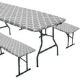 thumbnail image 2 of Picnic Table and Bench Cover Waterproof Tablecloth with Bench Cover Wipeable Rectangle Picnic Tablecloth for 30 ×72in Table Elastic Picnic Bench Covers for 12×72in Bench Indoor Outdoor, 2 of 11