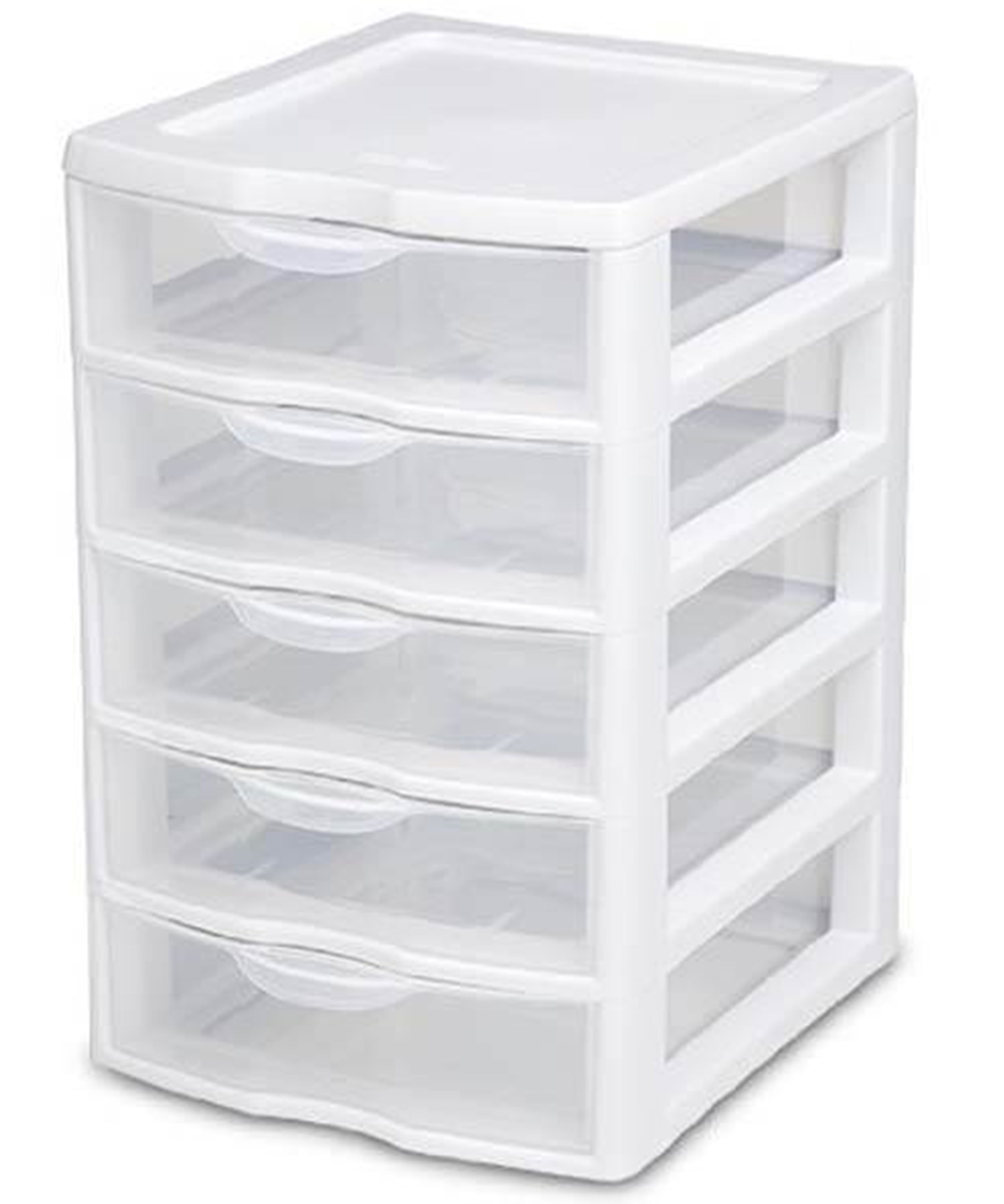 2 PACK 5 Drawer Storage Tower Organizer Box Home Room Clear Sterilite Cabinet 