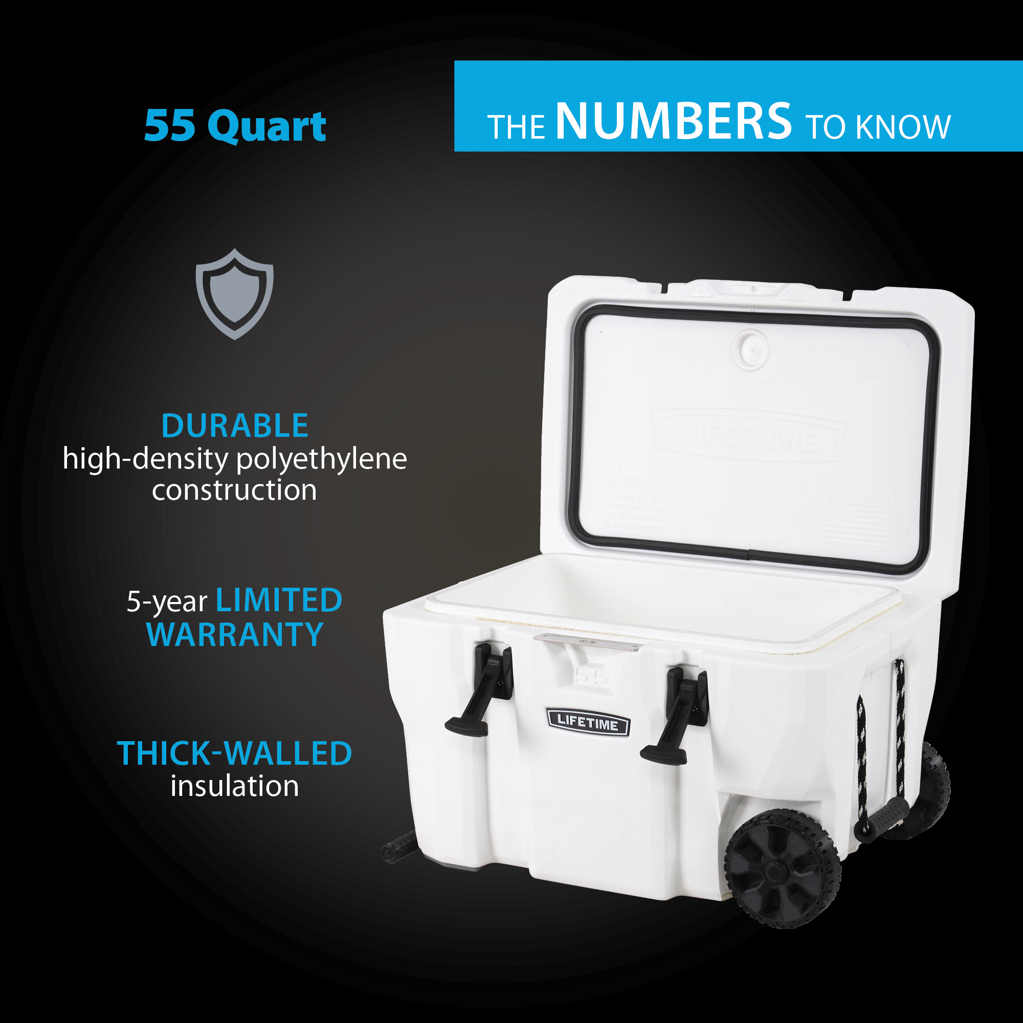 Lifetime 55 Quart High Performance Cooler with Wheels (91072) - image 3 of 11