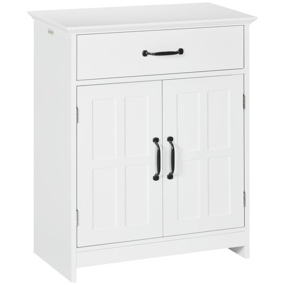 kleankin Modern Bathroom Cabinet, Bathroom Floor Cabinet with Doors, White
