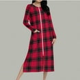 thumbnail image 6 of Hvot&aat Zipper Front Robes for Women Christmas Print Long Sleeve Nightgown Holiday Loungewear, 6 of 7