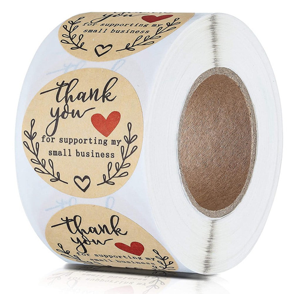 2 Thank You Stickers 500 Labels Each Roll Golden Font Design Thank You for Supporting My Small Business Stickers Black & White 