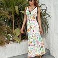 thumbnail image 6 of Happy Passover Dress Fashion Boho Beach Long Dresses Female Party Printed Maxi Dress, 6 of 9