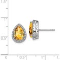 thumbnail image 4 of Sterling Silver Rhodium Polished Citrine & Cz Post Earrings (14 X 11) Made In China qe12637nov, 4 of 5
