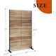 thumbnail image 2 of Historyli Biombo exterior de 3 paneles,mampara metálica,valla decorativa para patio,césped,jardín,terraza o balcón,con gancho,183 cm de alto x 119 cm de ancho,rayas horizontales de madera., 2 of 7