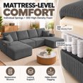 thumbnail image 4 of DTTRA 130" U-Shaped Boneless Modular Sectional Sofa with Double Chaise, 6 Seats, Corduroy, Gray, 4 of 8