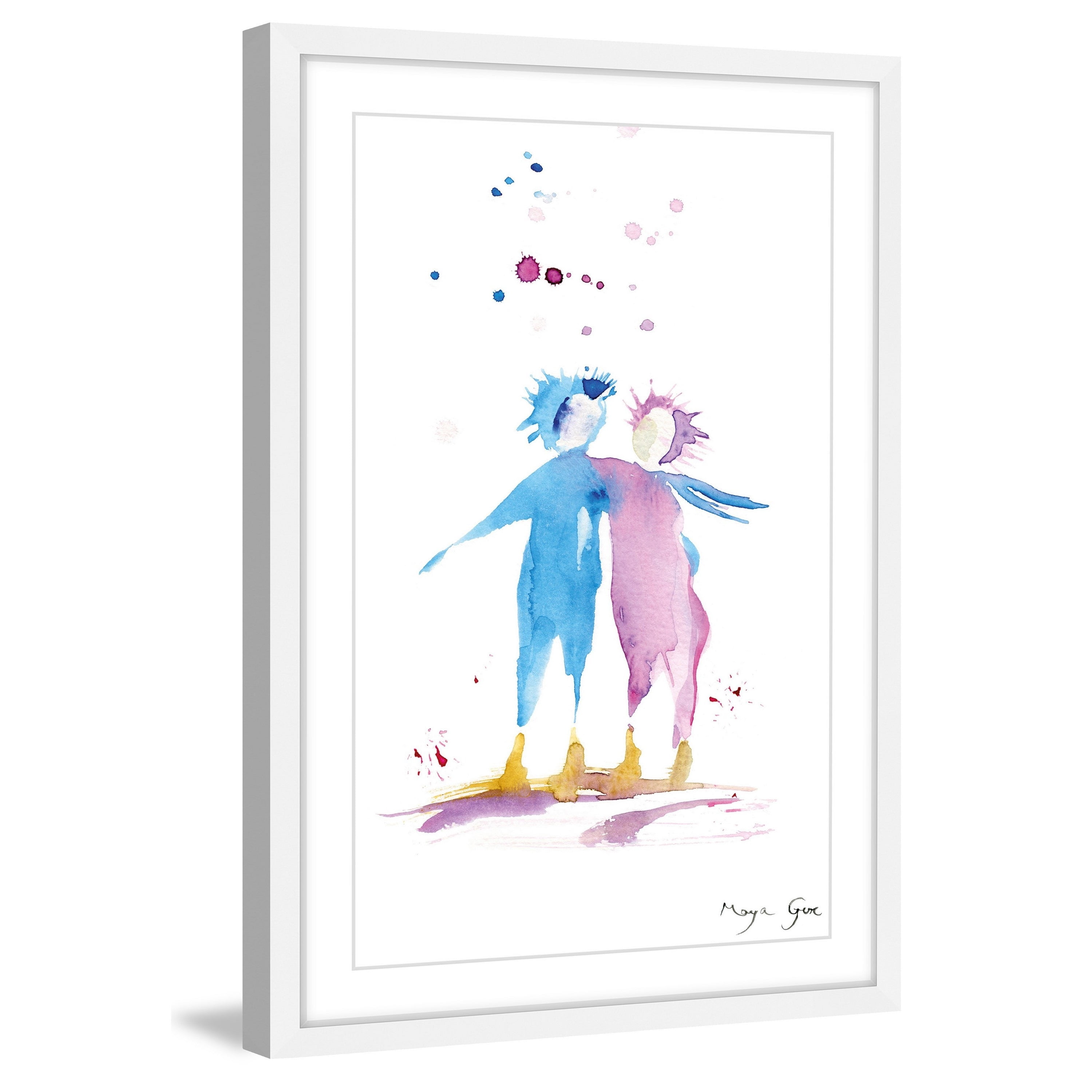 Marmont Hill "Couple Hug" by Maya Gur Framed Painting Print
