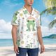thumbnail image 3 of Balery Frog and Mushrooms Camisas hawaianas de manga corta para hombre, camisas playeras de corte holgado, camisas de vacaciones con botones,Small, 3 of 7