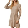 thumbnail image 2 of Fankiway Liquidation Robes à Manches Longues pour Femmes Nouvelle Robe Ample à Manches Longues Col en V Jupe Ligne A Robes pour Femmes Grande Taille Liquidation, 2 of 6