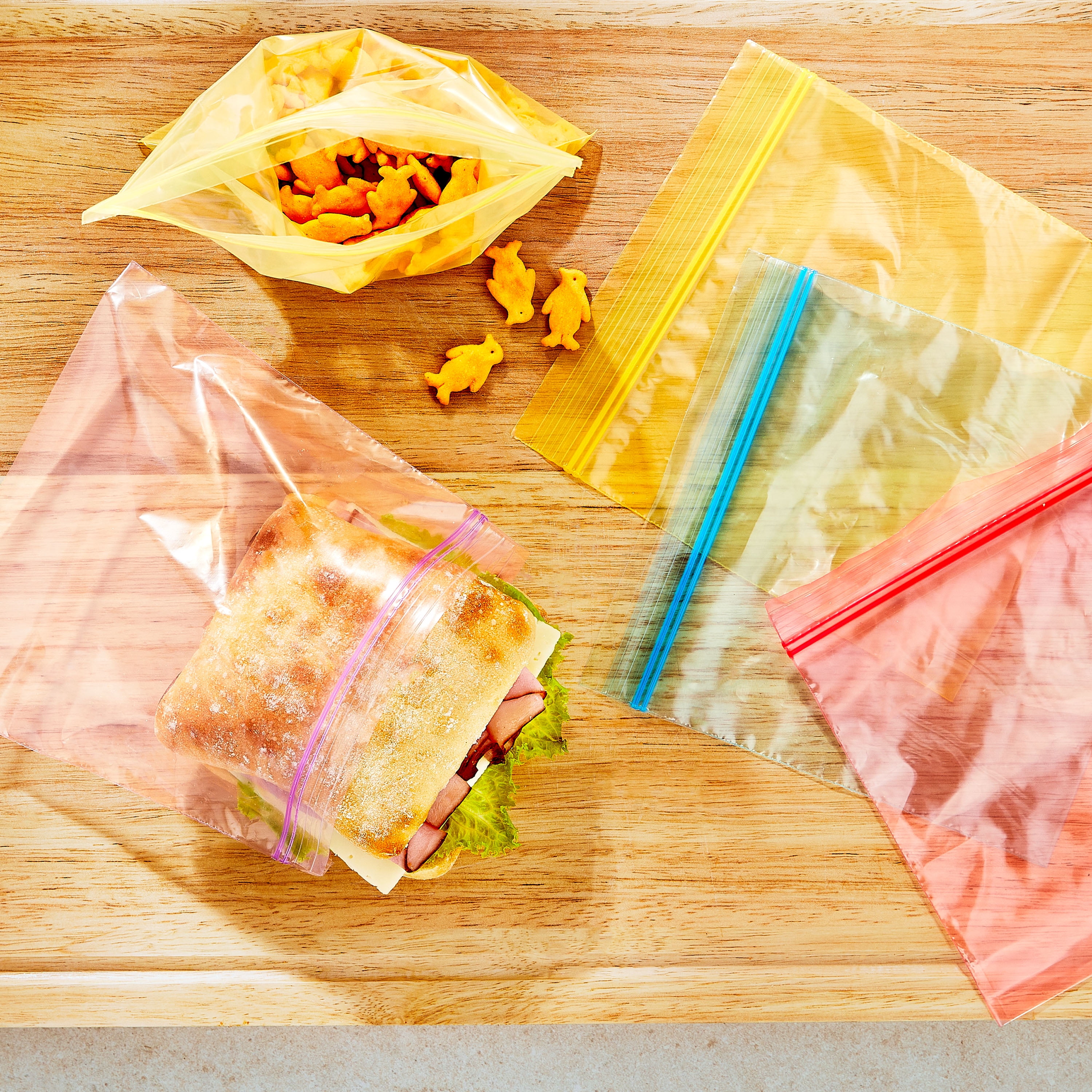 Great Value Double Zipper Sandwich Bags Assorted Colors 100 Count Walmart