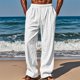 thumbnail image 1 of Ceisia Men's Trendy Solid Color Gift Elastic Drawstring Waist Straight Casual Trousers with Pockets, 1 of 8