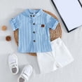 thumbnail image 2 of Boy Clothes Toddler Summer Child Kids Cotton Striped Short-sleeved Basketball 6M 12M 18M 24M 3T 4T Vest Tank Tops+Shorts Tees and Shorts 2PCS Set, 2 of 4