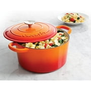 Crock-Pot Artisan 5 Qt Round Cast iron Dutch Oven in SunSet Orange