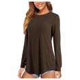 thumbnail image 1 of Nouveau T-shirt de Sport à Col Rond pour Femmes, Manches Longues et Ourlet Incurvé, T-shirt Léger à Col Rond pour Femmes, 1 of 3