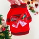thumbnail image 5 of Suéter navideño festivo para mascotas pequeñas (perros y gatos): conjunto navideño de alce con copos de nieve rojos, prenda cálida de poliéster con pajarita, tallas XS/S/M, 5 of 6