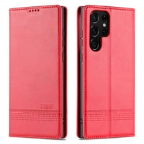 Allytech Flip Case for Samsung Galaxy S25 Ultra Case, PU Leather Slim Fit Cards Slots Folio Stand Wallet Cover Case for Samsung Galaxy S25 Ultra - Red