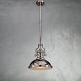 thumbnail image 3 of CraftHome  1-Light 13" Modern Industrial Single Dome Pendant Light Polished Nickel Polished, 3 of 4
