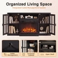 thumbnail image 5 of Homall Fireplace TV Stand for TVs up to 65" 3-Sided Glass Modern Media Entertainment Center with Cabniet Storage Adjustable Flame Color Fireplace,Black, 5 of 7