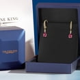 thumbnail image 5 of Gem Stone King 925 Silver and 10K Yellow Gold Pink Topaz and Lab Grown Diamond Dangle Earrings for Women | 2.14 Cttw | Gemstone November Birthstone | Pear Shape 8X5MM, 5 of 6