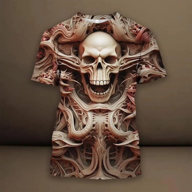 T-shirt à Col Rond 3D de Rue pour Hommes à Manches Courtes, T-Shirt à Manches Courtes à la Mode et Cool, Chemises en Vrac pour Hommes, T-Shirts Graphiques pour Hommes, T-Shirt pour Homme, T-Shirt pour Homme, T-Shirts Grande Taille pour Hommes