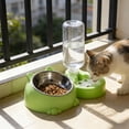 thumbnail image 4 of Stainless Steel Pet Feeder, Automatic Water Dispenser With Removable Bowl, for Cats and Dogs, Green, 4 of 6