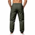 thumbnail image 6 of Zekutng Cargo Pants for Men Strap Decor Small Label Drawstring Tapered Jogger Pants,Sizes S-3XL, 6 of 9