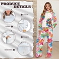 thumbnail image 6 of Xixirimido Colorful Bohemian Floral Print Women's 2 Piece Outfits Lounge Set Mock Neck Long Sleeve Sweatshirt With Wide Leg Pants Sweatsuits Fall Fashion Airport Tracksuit, X-Large, 6 of 7